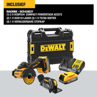 DeWALT DCS438E2T Accu Slijpmachine 18V 76mm POWERSTACK 1,7Ah in TSTAK - 5035048739525 - DCS438E2T-QW - Mastertools.nl