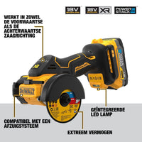 DeWALT DCS438E2T Accu Slijpmachine 18V 76mm POWERSTACK 1,7Ah in TSTAK - 5035048739525 - DCS438E2T-QW - Mastertools.nl