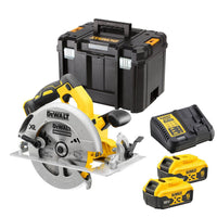 DeWALT DCS570P2 Accu Cirkelzaag 184mm 18V XR 5.0Ah in TSTAK - 5035048663080 - DCS570P2-QW - Mastertools.nl