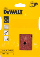 DeWALT DT3011 P40 Schuurpapier 1/4 VE=25 - 5035048058947 - DT3011-QZ - Mastertools.nl