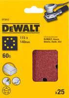 DeWALT DT3012 P60 Schuurpapier 1/4 VE=25 - 5035048058954 - DT3012-QZ - Mastertools.nl