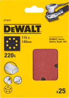 DeWALT DT3017 P220 Schuurpapier 1/4 VE=25 - 5035048058985 - DT3017-QZ - Mastertools.nl