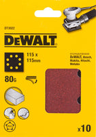 DeWALT DT3022 P80 Schuurpapier 1/4 Velcro VE=10 - 5035048014509 - DT3022-QZ - Mastertools.nl