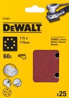 DeWALT DT3031 P60 Schuurpapier 1/4 Velcro VE=25 - 5035048014493 - DT3031-QZ - Mastertools.nl