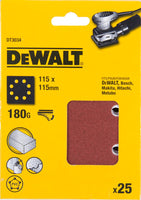 DeWALT DT3034 P180 Schuurpapier 1/4 Velcro VE=25 - 5035048014554 - DT3034-QZ - Mastertools.nl