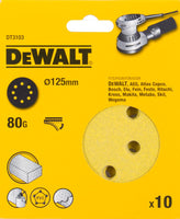 DeWALT DT3103 P80 Schuurschijf 125mm VE=10 - 5035048059012 - DT3103-QZ - Mastertools.nl