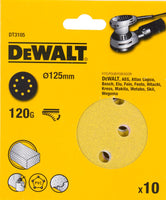DeWALT DT3105 P120 Schuurschijf 125mm VE=10 - 5035048059029 - DT3105-QZ - Mastertools.nl