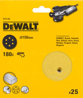 DeWALT DT3136 P180 Schuurschijf 150mm VE=25 - 5035048059241 - DT3136-QZ - Mastertools.nl