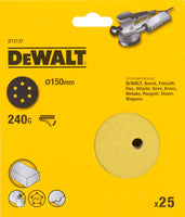 DeWALT DT3137 P240 Schuurschijf 150mm VE=25 - 5035048059463 - DT3137-QZ - Mastertools.nl
