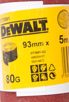 DeWALT DT3591 P80 Schuurpapier, rol 5m x93mm. - 5035048067185 - DT3591-QZ - Mastertools.nl