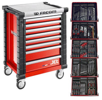 Facom Gereedschapswagen 8 laden, met 5 gevulde laden - Rood - JETCM175BNL - 3148519331776 - JETCM175BNL - Mastertools.nl