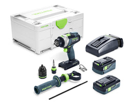 Festool TPC 18/4 4,0/5,0 I-Plus QUADRIVE Accu Klop-/Schroefboormachine 18V 4.0/5.0Ah in Systainer - 577651 - 4014549415290 - 577651 - Mastertools.nl