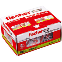 Fischer DuoPower Nylonplug 6x30mm VE=100 - 555006 - 4048962235562 - 555006 - Mastertools.nl