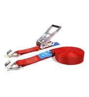 Little Jumbo Sjorband 50mm. ratel rood 9.0m met J-haken - 1850508500 - - - Mastertools.nl