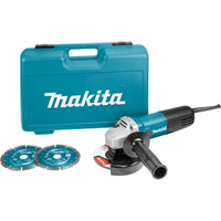 Makita 9558HNRGK2 Haakse Slijper 125mm 840W 230V inc. Accessoire Set in Koffer - 0088381811699 - 9558HNRGK2 - Mastertools.nl