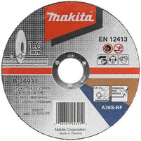 Makita B-46931 Doorslijpschijf 125x22,23x1,6mm RVS - 0088381453912 - B-46931 - Mastertools.nl