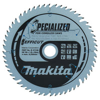 Makita Cirkelzaagblad voor Hout | Efficut | Ø 165mm Asgat 20mm 56T - B-57336 - 0088381518420 - B-57336 - Mastertools.nl