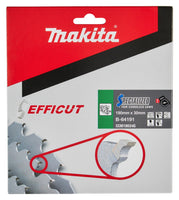 Makita Cirkelzaagblad voor Hout | Efficut | Ø 190mm Asgat 30mm 24T - B-64191 - 0088381533881 - B-64191 - Mastertools.nl