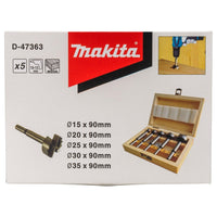 Makita D-47363 Cilinderkopboorset 5-delig in Houten Kist - 0088381426893 - D-47363 - Mastertools.nl