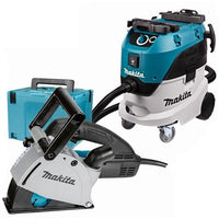 Makita DK0093J Combiset SG1251 Sleuvenfrees Ø125mm en VC4210L Stofzuiger 42L L-Klasse in Mbox - 0088381853262 - DK0093J - Mastertools.nl