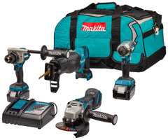 Makita DLX4157TX1 Accu Combiset 4-delig 18V 5.0Ah in Tas - 0088381744591 - DLX4157TX1 - Mastertools.nl