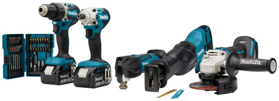 Makita DLX5068TX1 Accu Combiset 5-delig 18V 5.0Ah in Tas - 0088381740067 - DLX5068TX1 - Mastertools.nl