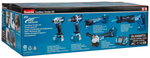 Makita DLX5068TX1 Accu Combiset 5-delig 18V 5.0Ah in Tas - 0088381740067 - DLX5068TX1 - Mastertools.nl