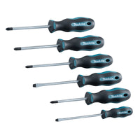 Makita E-10528 Schroevendraaierset 6-delig SL4 / SL5,5 / PH1 / PH2 / PZ1 / PZ2 - 0088381579865 - E-10528 - Mastertools.nl