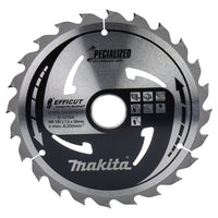 Makita Cirkelzaagblad voor WPC | Efficut | Ø 185mm Asgat 30mm 24T - E-12164 - 0088381584777 - E-12164 - Mastertools.nl