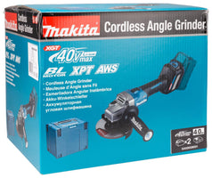 Makita GA026GM201 Accu Haakse Slijper 125mm AWS-Ready XGT 40V Max 4.0Ah in Mbox - 0088381722308 - GA026GM201 - Mastertools.nl