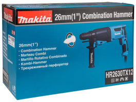 Makita HR2630TX12 Combihamer 230V 800W 17 delig in Koffer - 0088381687416 - HR2630TX12 - Mastertools.nl