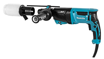 Makita HR2631FTJ Combihamer 25mm 800W AVT inclusief Stofafzuigset in Mbox - 0088381687270 - HR2631FTJ - Mastertools.nl