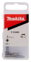 Makita P-53469 Schroefbit PZ1x25mm - 0088381983976 - P-53469 - Mastertools.nl