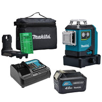 Makita SK700GDX Accu Kruislijnlaser 12V Max 4,0Ah groen 3x 360° - 8720023145589 - SK700GDX - Mastertools.nl