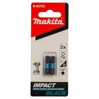 Makita Slagschroefbit T40x25mm X Impact Black - B-63703 - 0088381532976 - B-63703 - Mastertools.nl