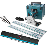 Makita SP6000J1X2 Invalcirkelzaag 230V in Mbox + 2x Geleiderail 1500mm + Foudraal + Koppelstripset - 0088381861755 - SP6000J1X2 - Mastertools.nl