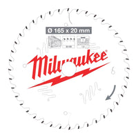 Milwaukee Cirkelzaagblad voor Hout | Ø 165mm Asgat 20mm 40T - 4932471932 - 4058546298319 - 4932471932 - Mastertools.nl