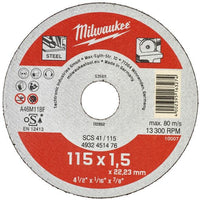 Milwaukee Dunne metaal snijschijf, contractor series SCS 41/115 x 1,5 x 22 mm opdrachtnemer series - 4932451476 - 4002395163274 - 4932451476 - Mastertools.nl