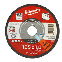 Milwaukee Dunne metaaldoorslijpschijven PRO+ SCS 41/125 x 1 x 22 mm - 4932451487 - 4002395163984 - 4932451487 - Mastertools.nl