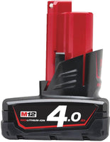 Milwaukee M12 B4 Li-Ion Accu 12V 4.0Ah M12™ - 4932430065 - 4002395377268 - 4932430065 - Mastertools.nl