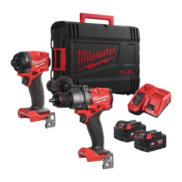 Pack 2 outils 18 V (M18 FPD3 + M18 FID3) + 2 batteries 5 Ah + chargeur +  coffret HD BOX MILWAUKEE4933480873 - MILWAUKEE - 4933480873