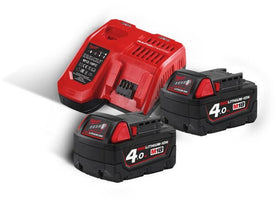 Milwaukee M18 NRG-402 Accu Starterset 18V 2x 4.0Ah - 4933459215 - 4002395287901 - 4933459215 - Mastertools.nl