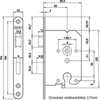 Nemef Deurslot 1269/4-50mm rs - 9126904501 - 8713515012674 - 9126904501 - Mastertools.nl