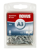 Novus Blindklinknagel A3 X 8mm, Alu SB, 70 st. - 045-0029 - 4009729016046 - 045-0029 - Mastertools.nl