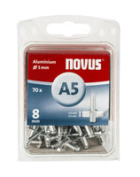 Novus Blindklinknagel A5 X 8mm, Alu SB, 70 st. - 045-0047 - 4009729046838 - 045-0047 - Mastertools.nl