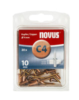 Novus Blindklinknagel C4 X 10mm, Koper, 20 st. - 045-0039 - 4009729016145 - 045-0039 - Mastertools.nl