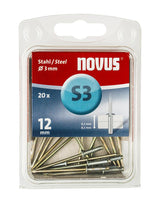 Novus Blindklinknagel S3 X 1mm, Staal S3, 20 st. - 045-0035 - 4009729016107 - 045-0035 - Mastertools.nl