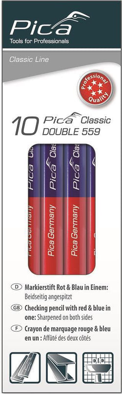 559 Dubbel potlood rood/blauw 175cm - PI559-10