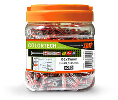 Spit Colortech universele Plug 6x35 met schroef in can (250st) - 565194 - 3439515651945 - 565194 - Mastertools.nl