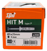Spit Hit m Slagplug 5x25/5 met kraag - 050116 - 3439510501160 - 050116 - Mastertools.nl